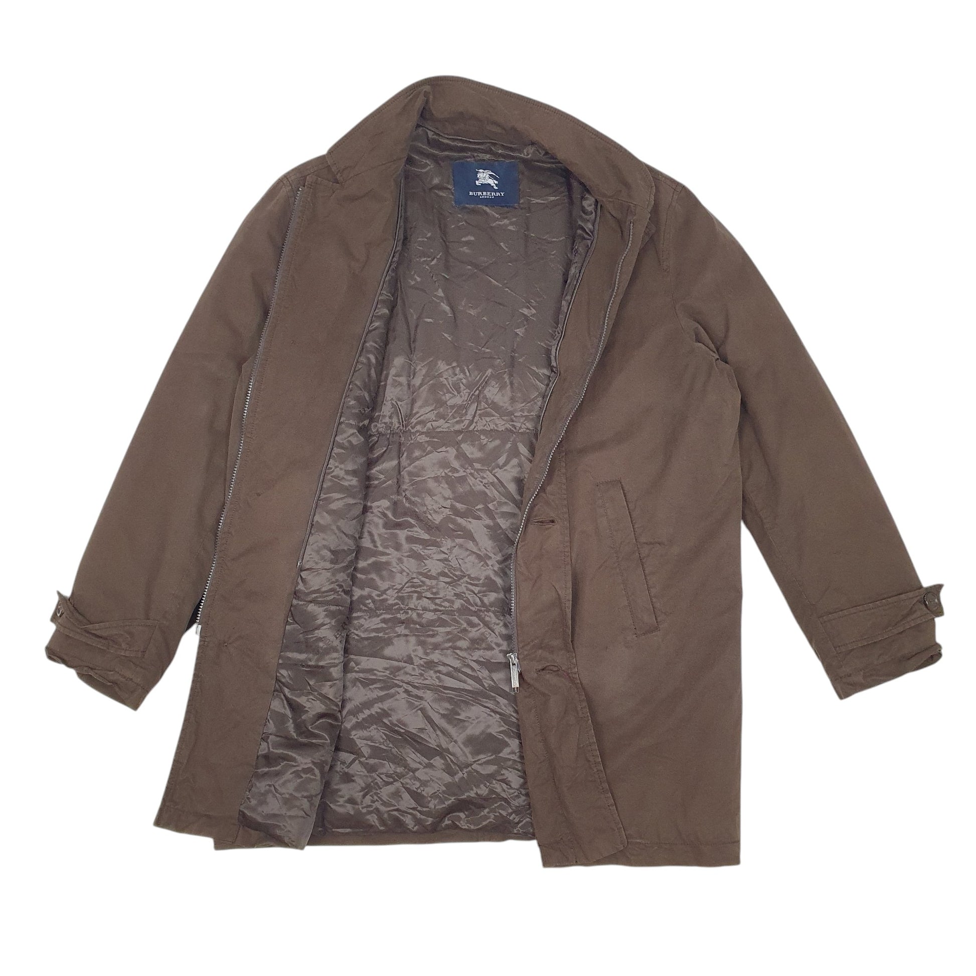 Mens Brown Burberry Long Line  Coat