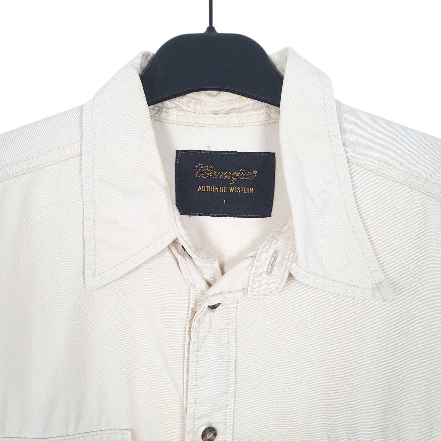 Mens Cream Wrangler Authentic Western Short Sleeve Shirt