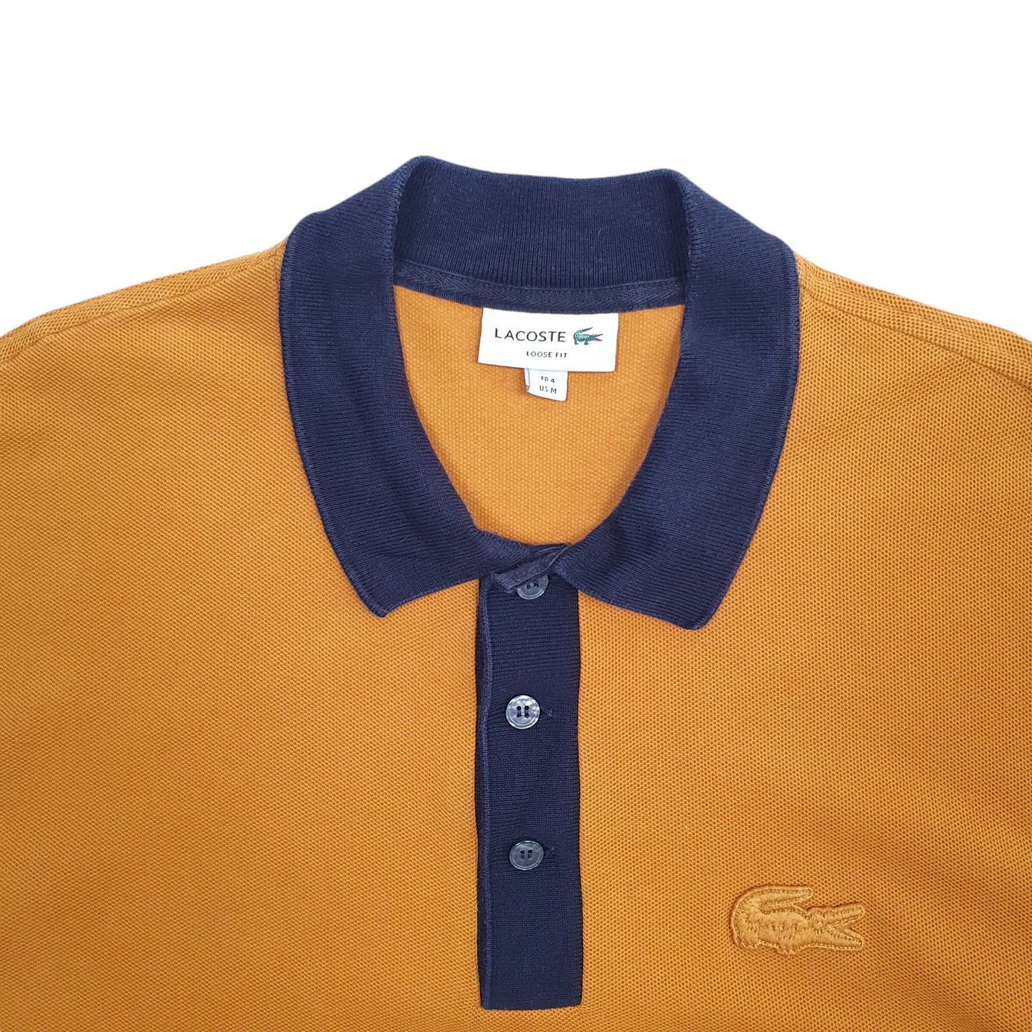 Mens Orange Lacoste Loose Fit Short Sleeve Polo Shirt