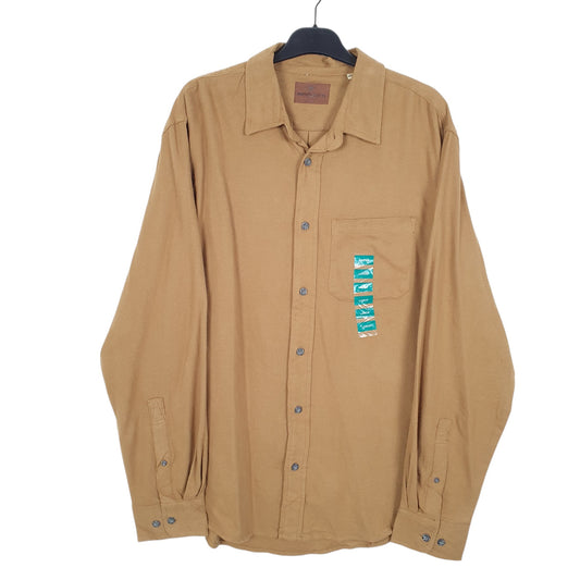 Mens Tan Woolrich Chamois Overshirt Long Sleeve Shirt