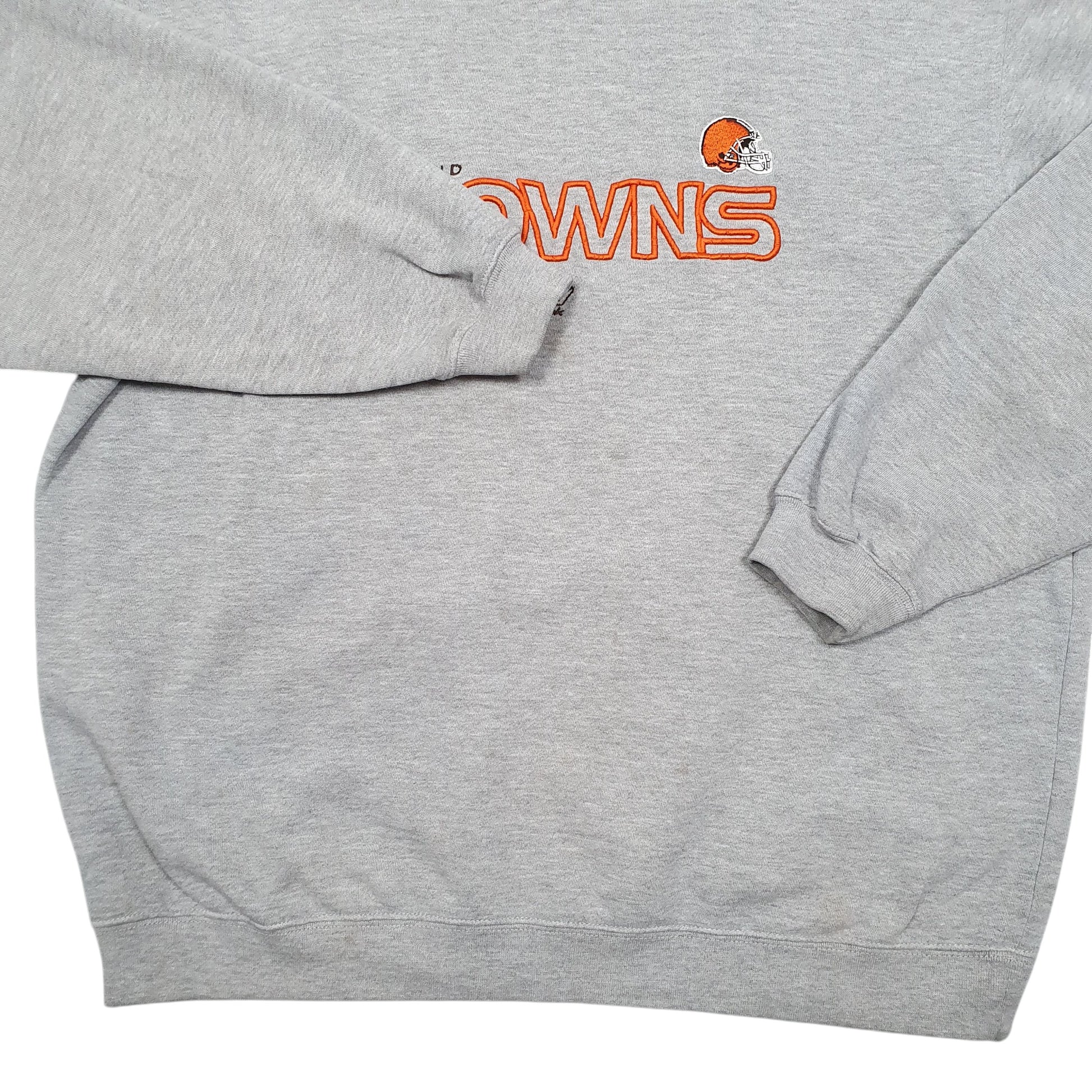 Mens Grey Reebok Cleveland Browns Football Spellout USA Crewneck Jumper