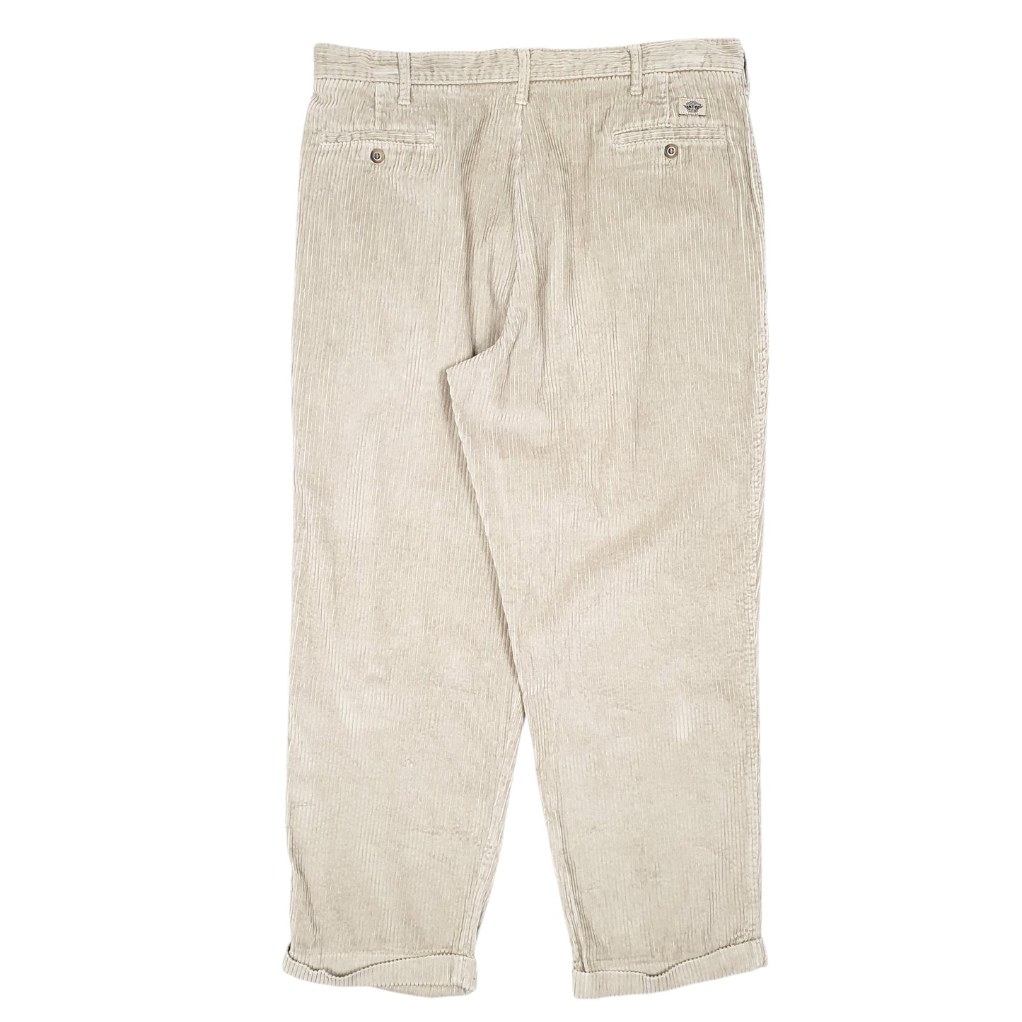 Mens Beige Dockers Double Pleated Khakis Corduroy Trousers