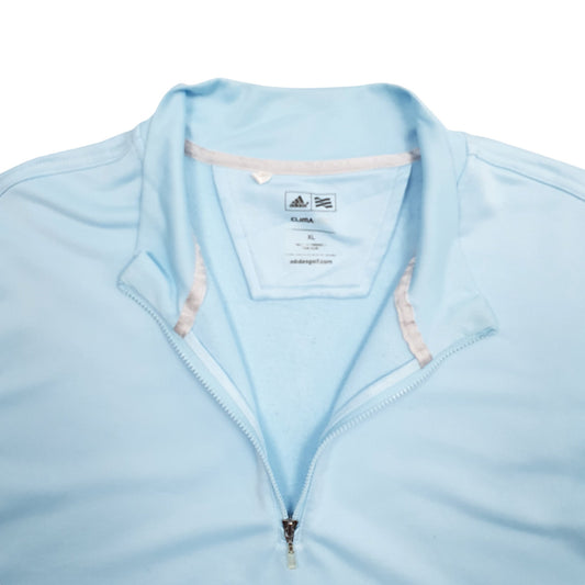 Mens Blue Adidas  Quarter Zip Jumper