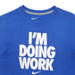 Mens Blue Nike Spellout Short Sleeve T Shirt