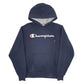 Mens Navy Champion Spellout Hoodie Jumper