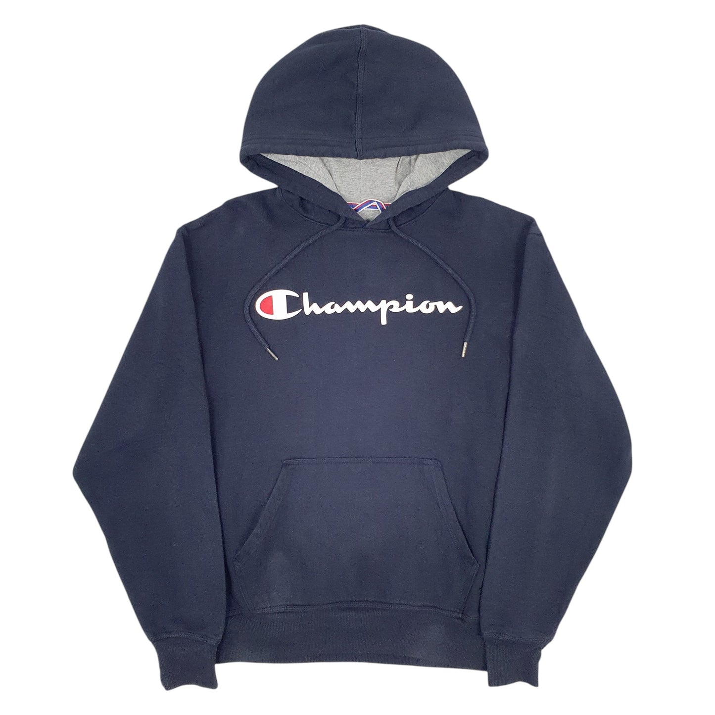 Mens Navy Champion Spellout Hoodie Jumper