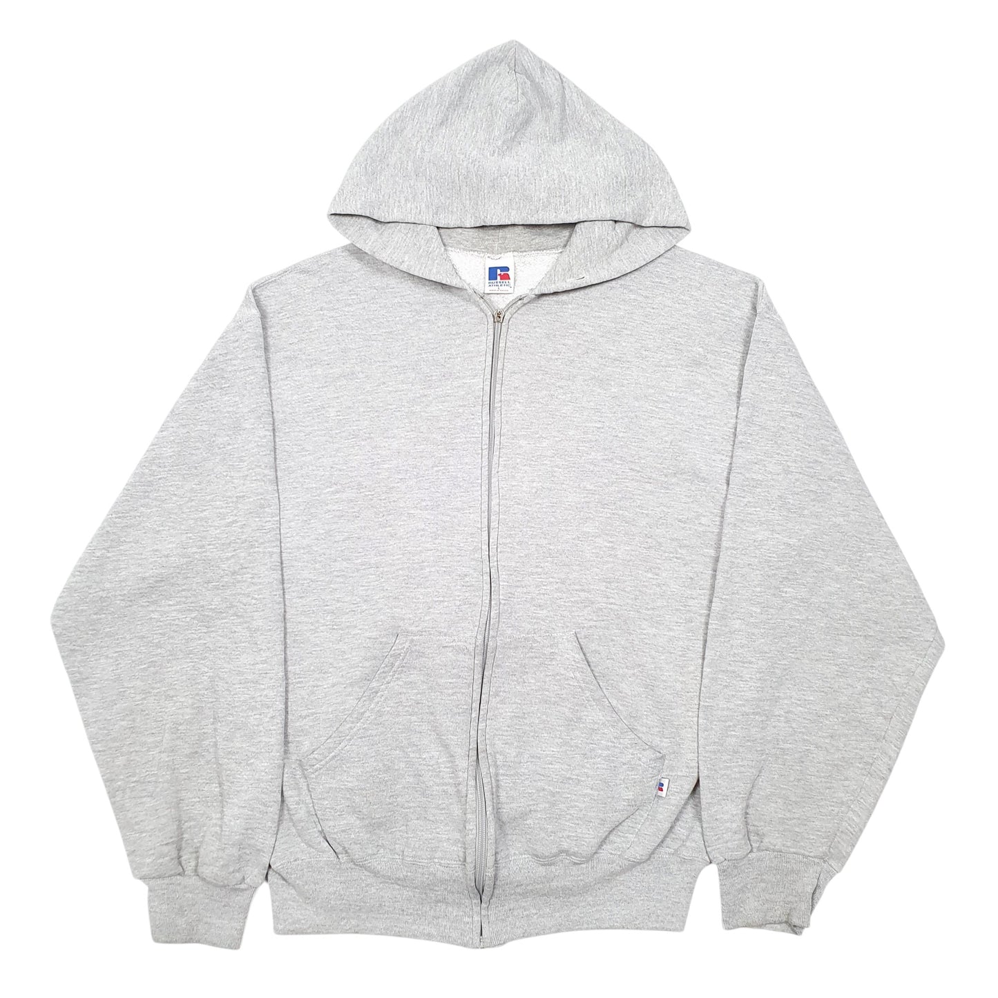 Mens Grey Russell Athletic Hoodie Full Zip Jumper