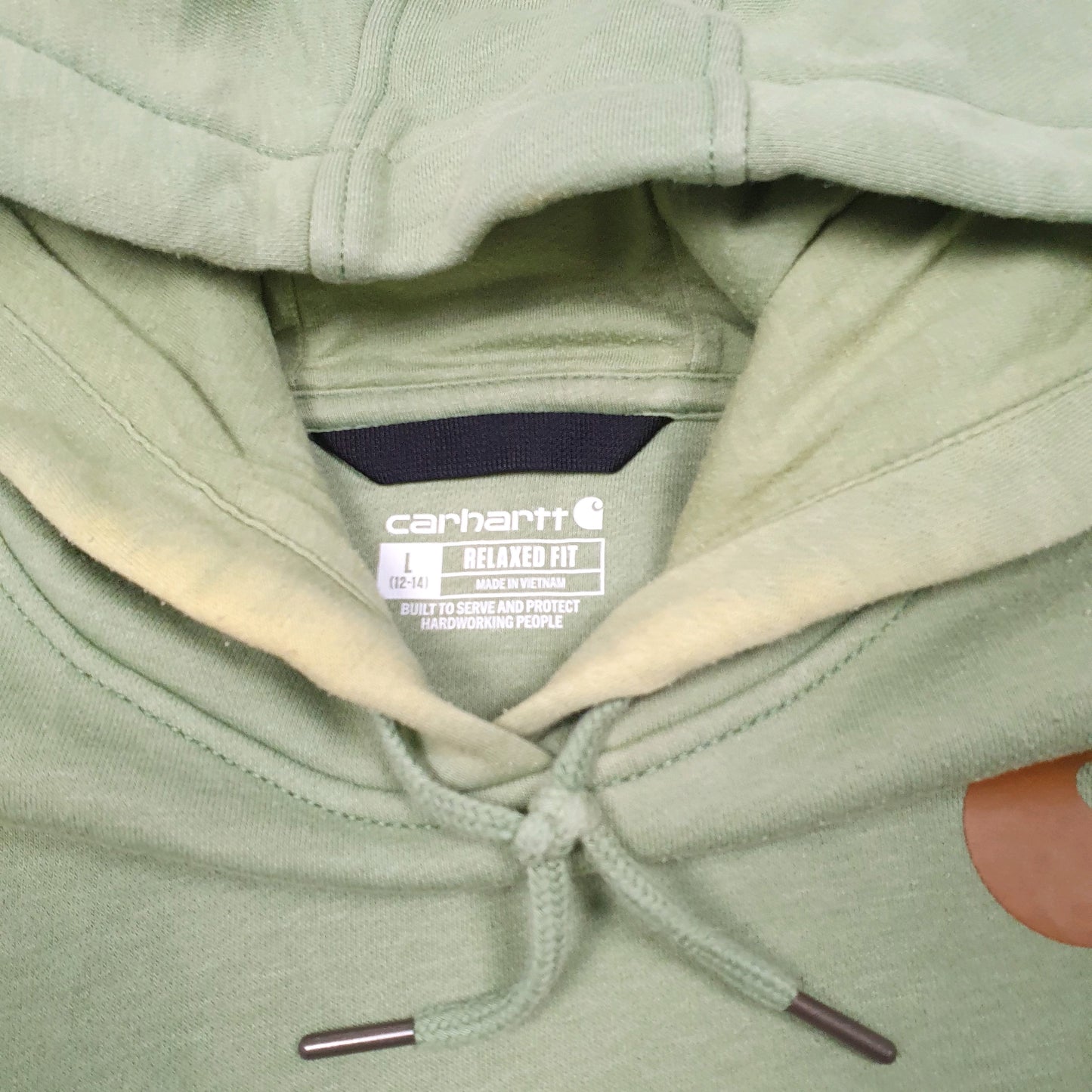 Womens Green Carhartt Workwear Hoodie Jumper