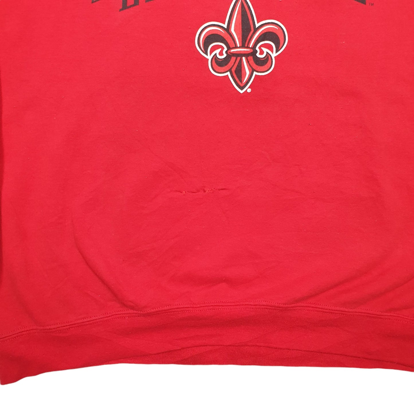 Mens Red Gildan Louiseiana Spellout USA Crewneck Jumper