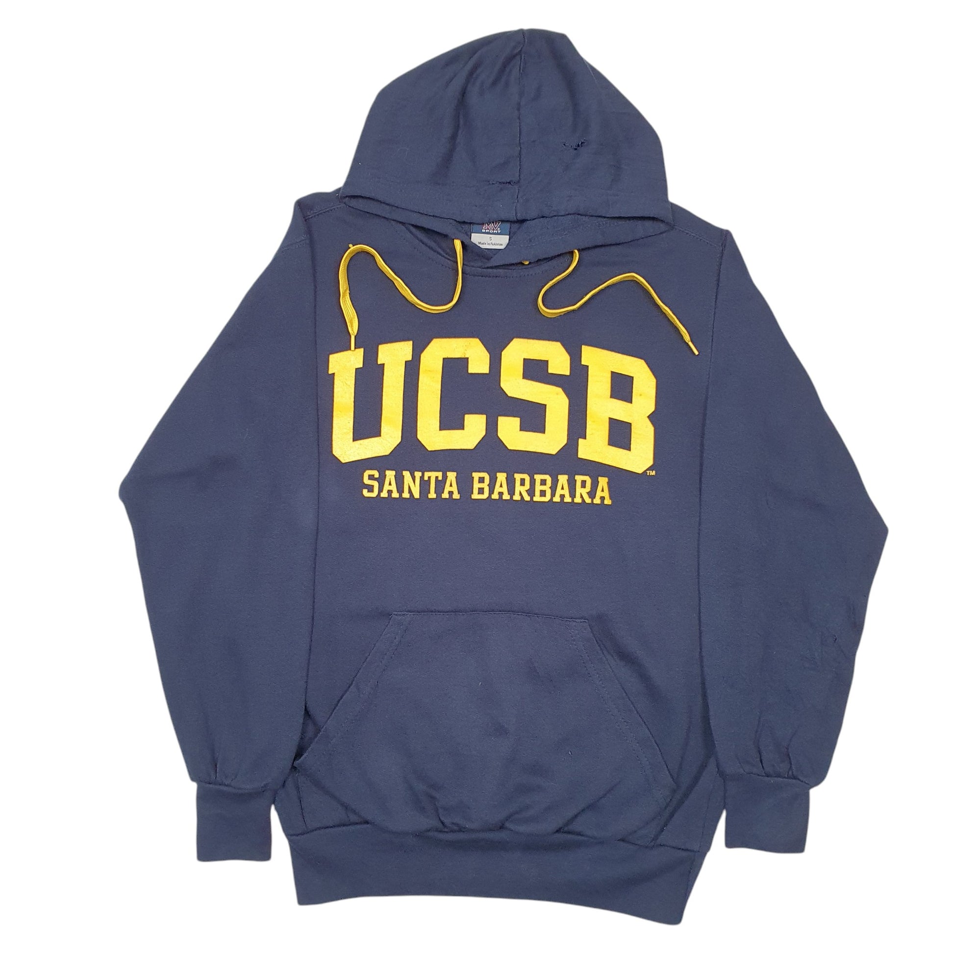 Mens Navy MV Sport UCSB Santa Barbara Spellout USA Hoodie Jumper