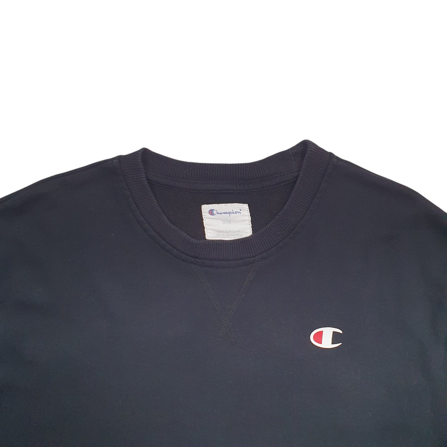 Mens Black Champion  Crewneck Jumper