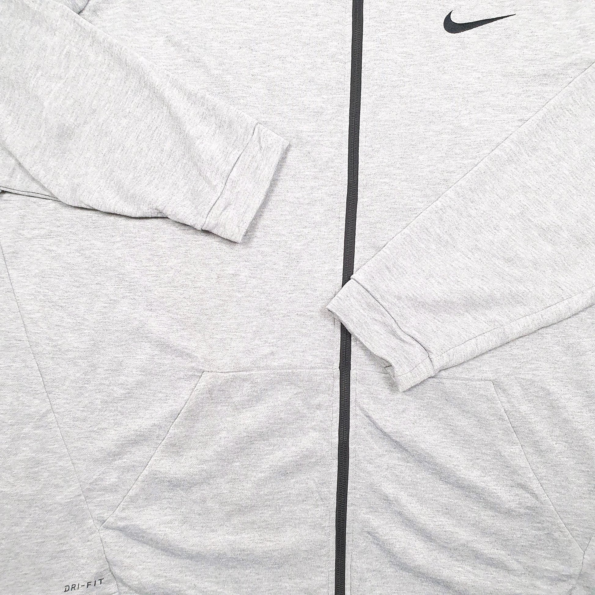 Mens Grey Nike Hoodie Dri Fit Active Tall Full Zip Jumper