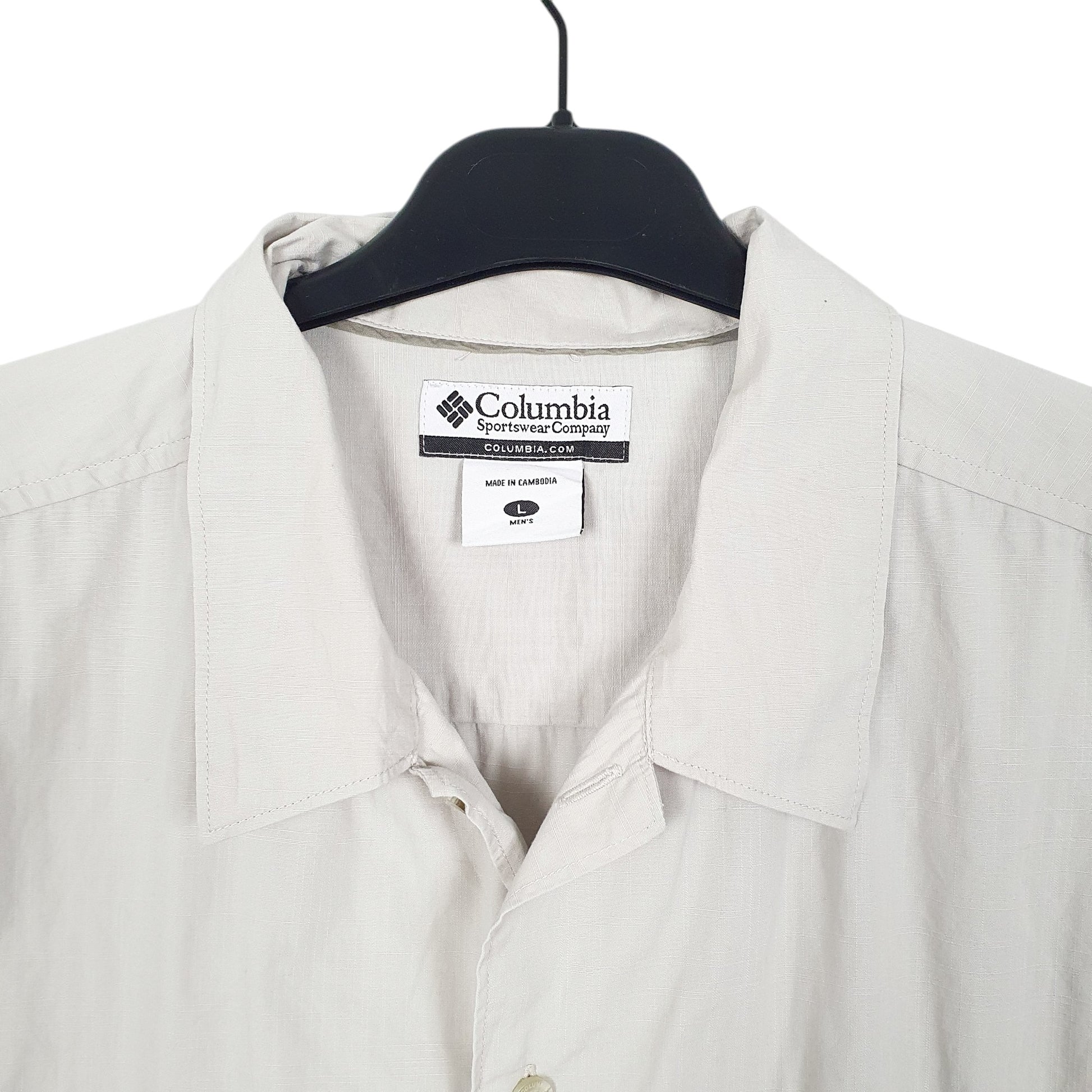 Mens Beige Columbia Sportswear  Short Sleeve Shirt