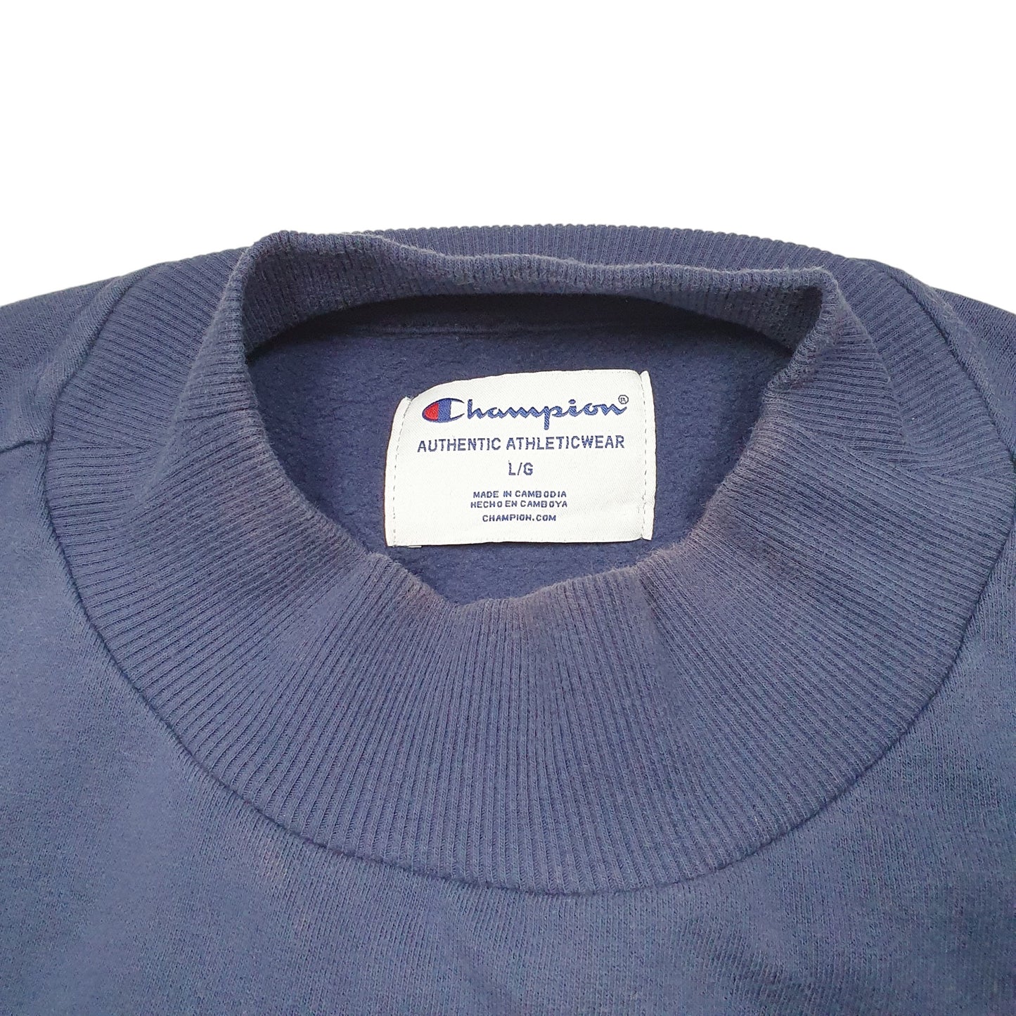 Womens Navy Champion Script Crewneck Jumper