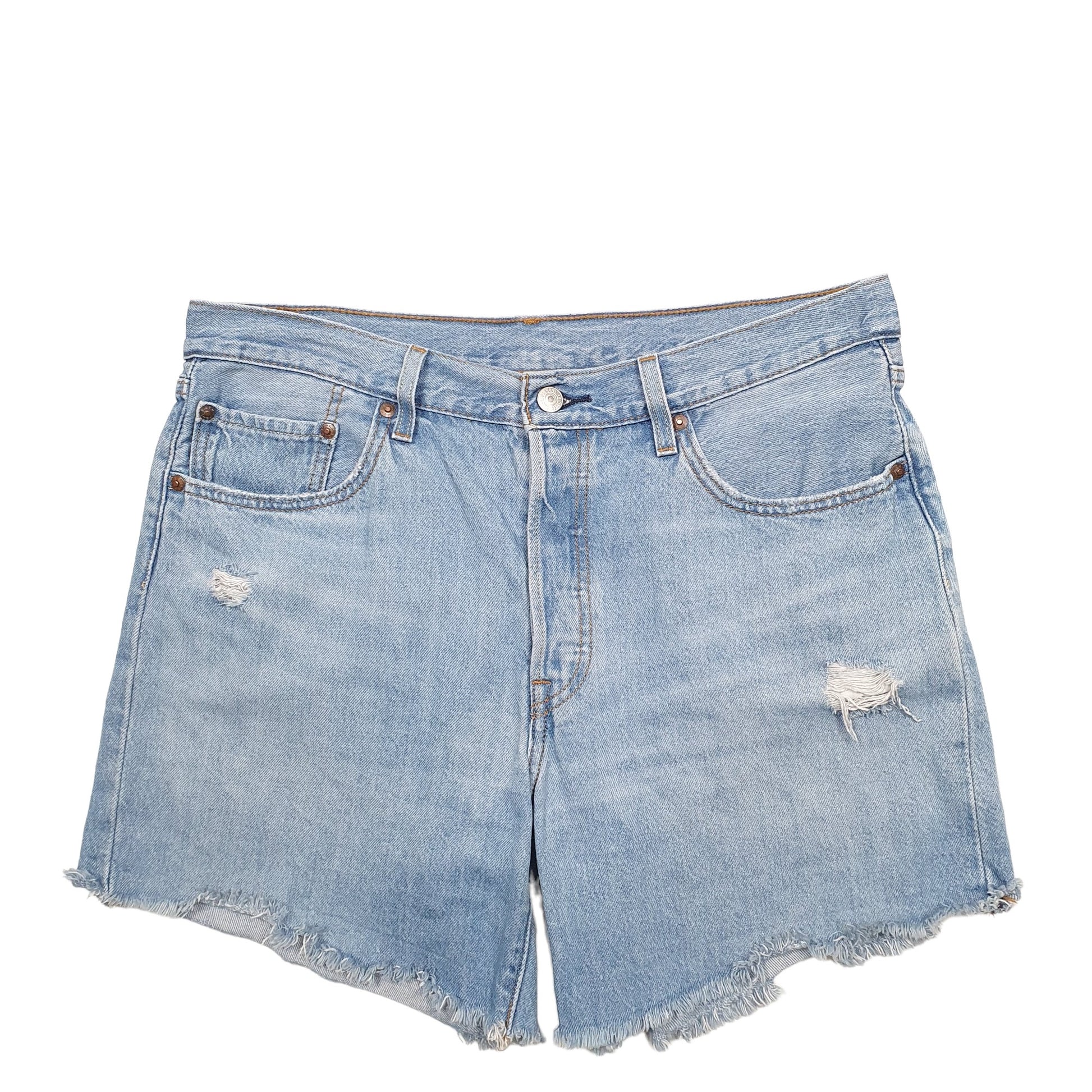Womens Blue Levis 501 Jorts Denim Shorts