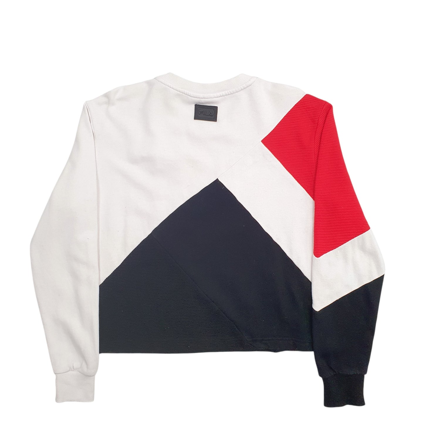 Womens White Fila Spellout Crewneck Jumper