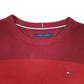Mens Red Tommy Hilfiger Knit  Striped Sweater Crewneck Jumper