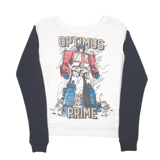 Mens White Transformers Optimus Prime Robots In Disguise Crewneck Jumper