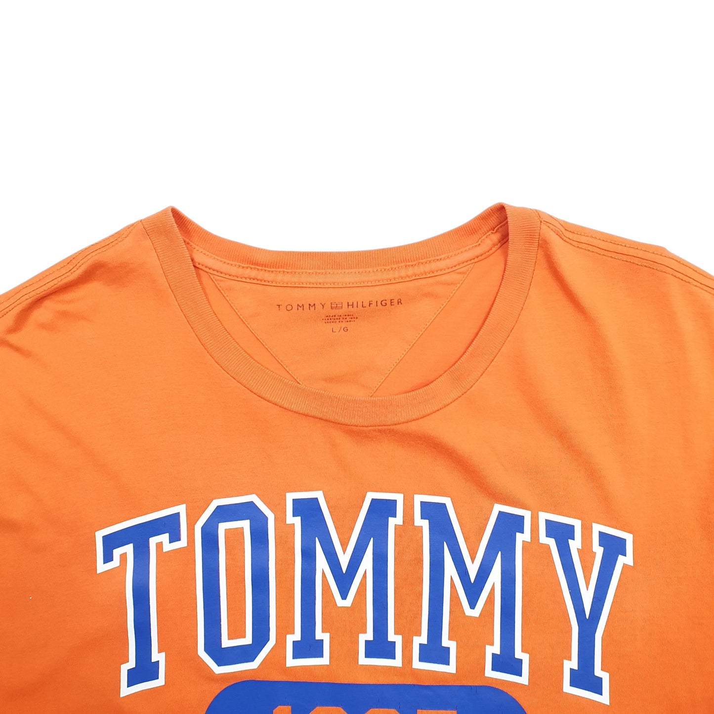 Mens Orange Tommy Hilfiger Spellout Short Sleeve T Shirt