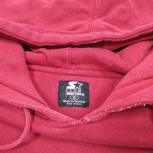 Mens Red Starter Arkansas USA Spellout Hoodie Jumper