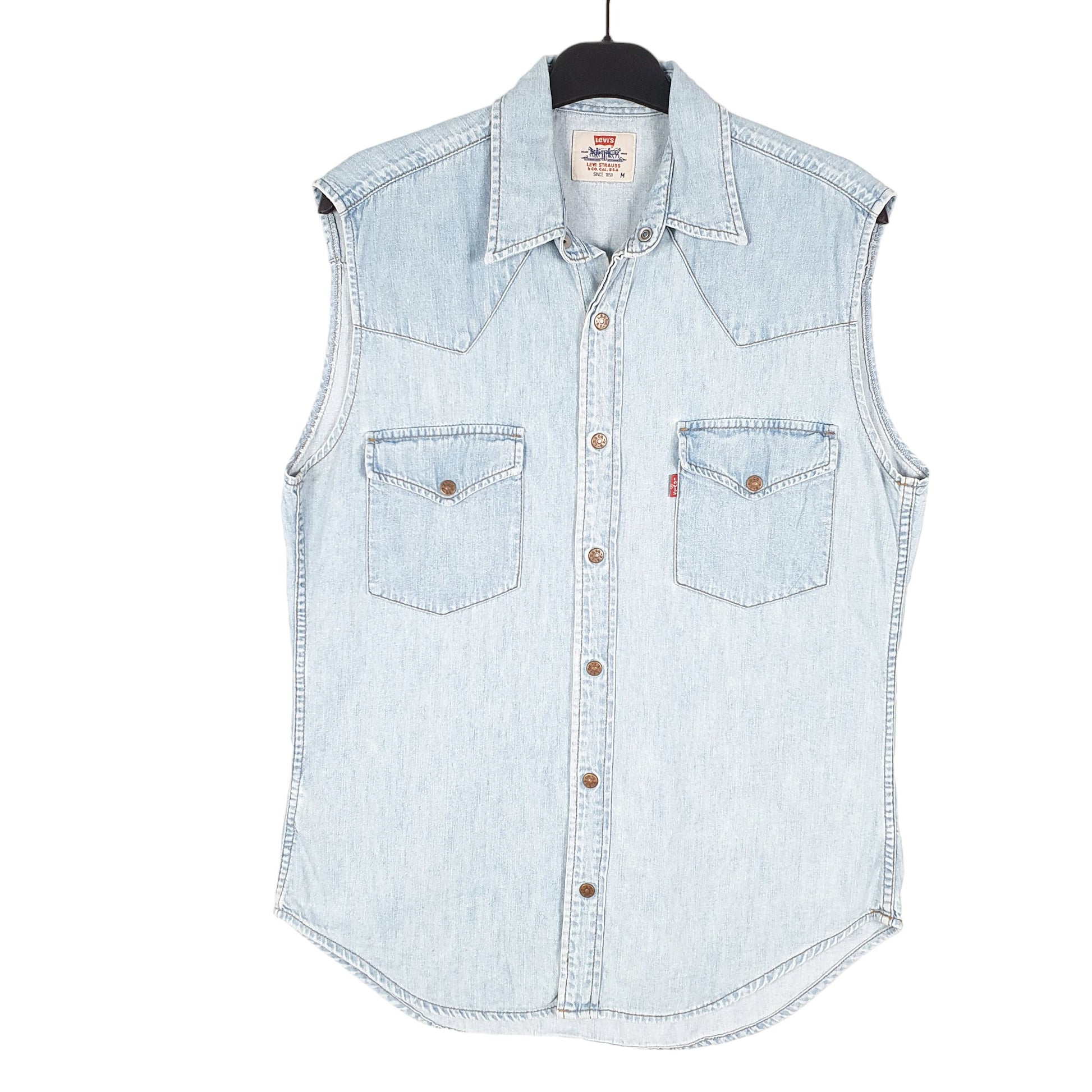 Levis Regular Fit Short Sleeve Sleeveless Vintage Denim Jean