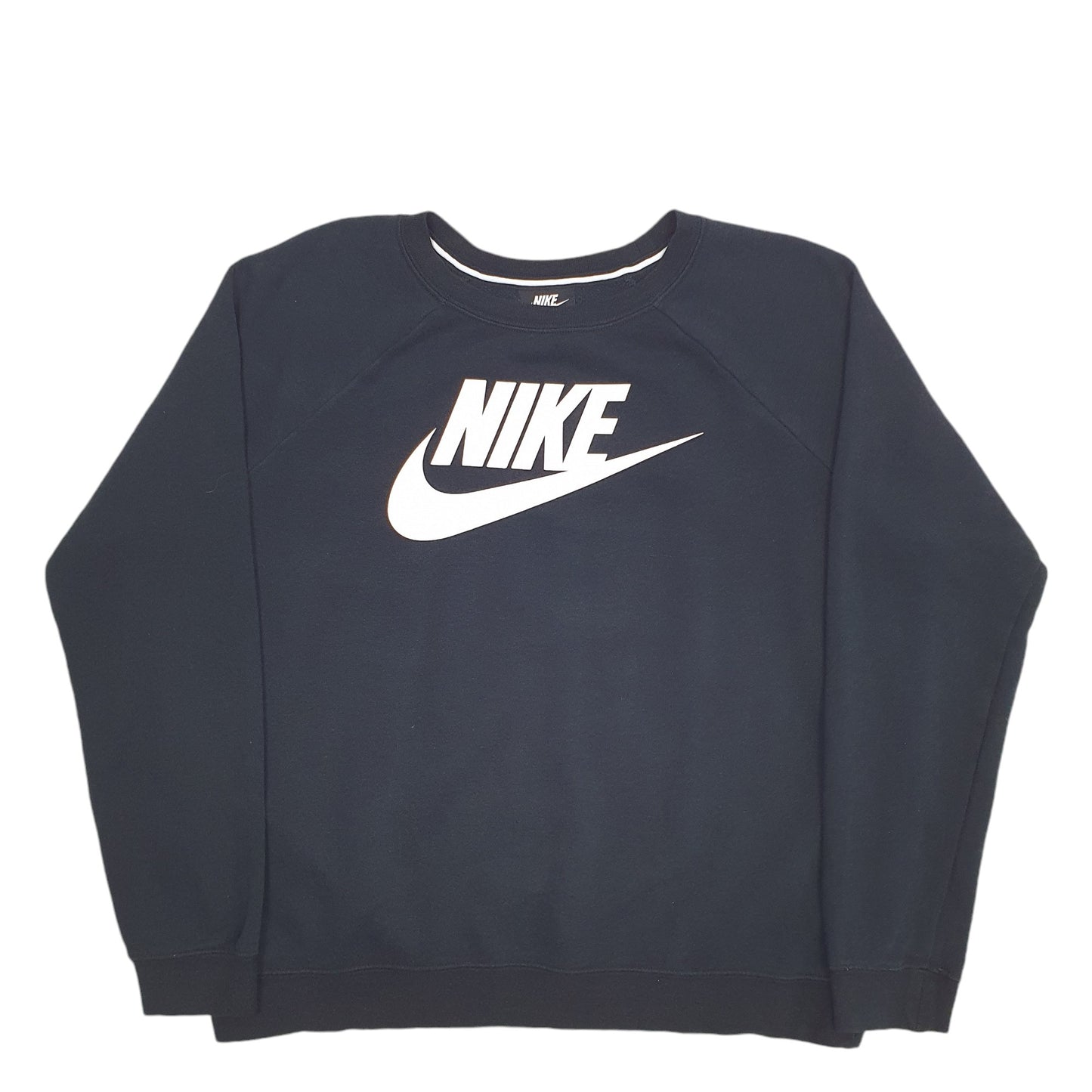 Womens Black Nike Spellout Crewneck Jumper