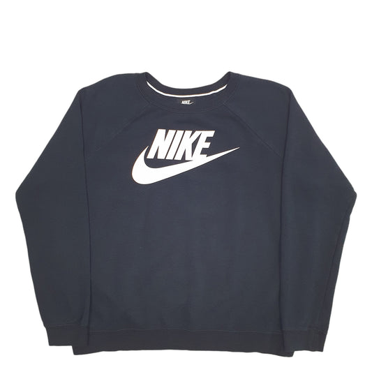 Womens Black Nike Spellout Crewneck Jumper
