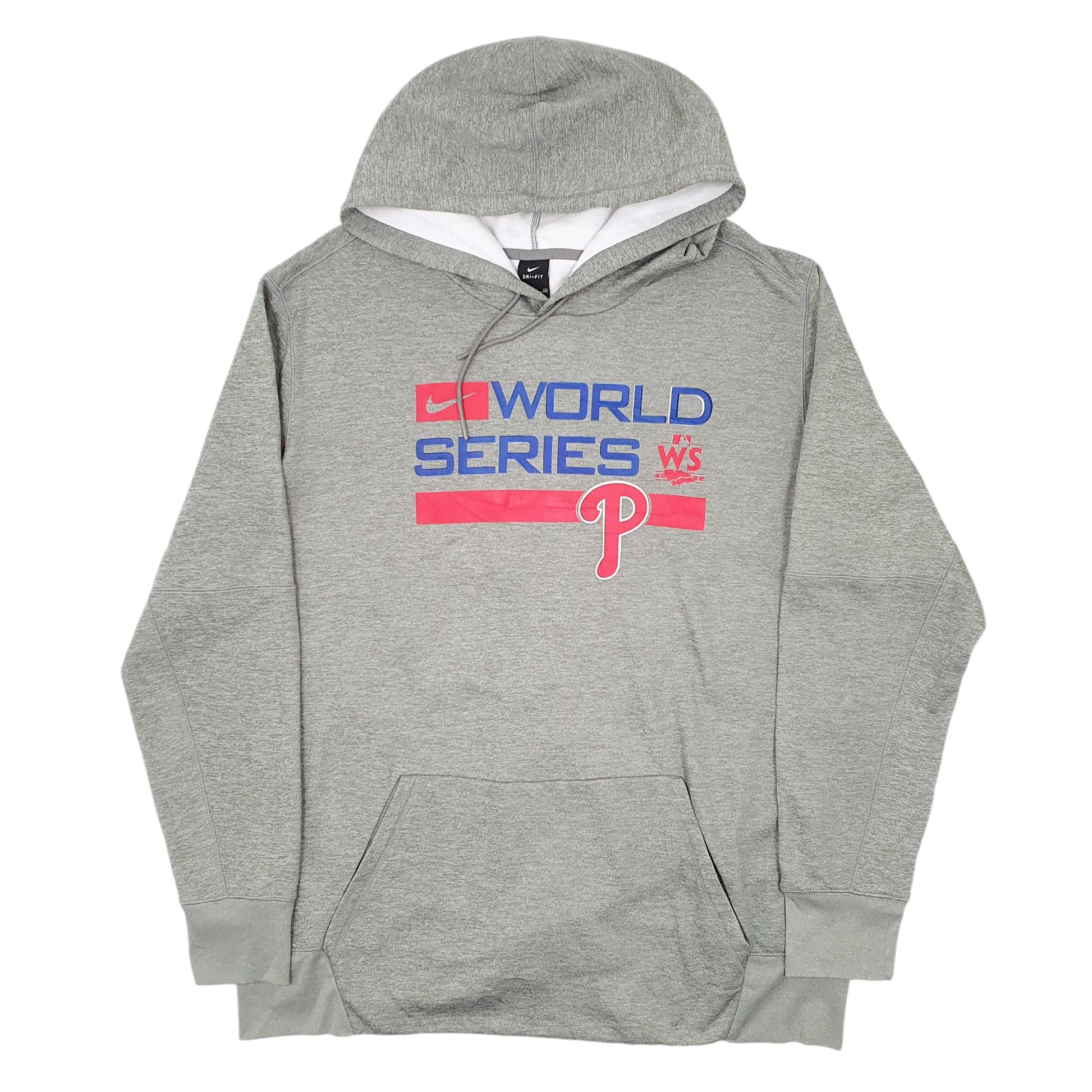 Mens Grey Nike MLB Philadephia Phillies Baseball World Series Hoodie Jumper