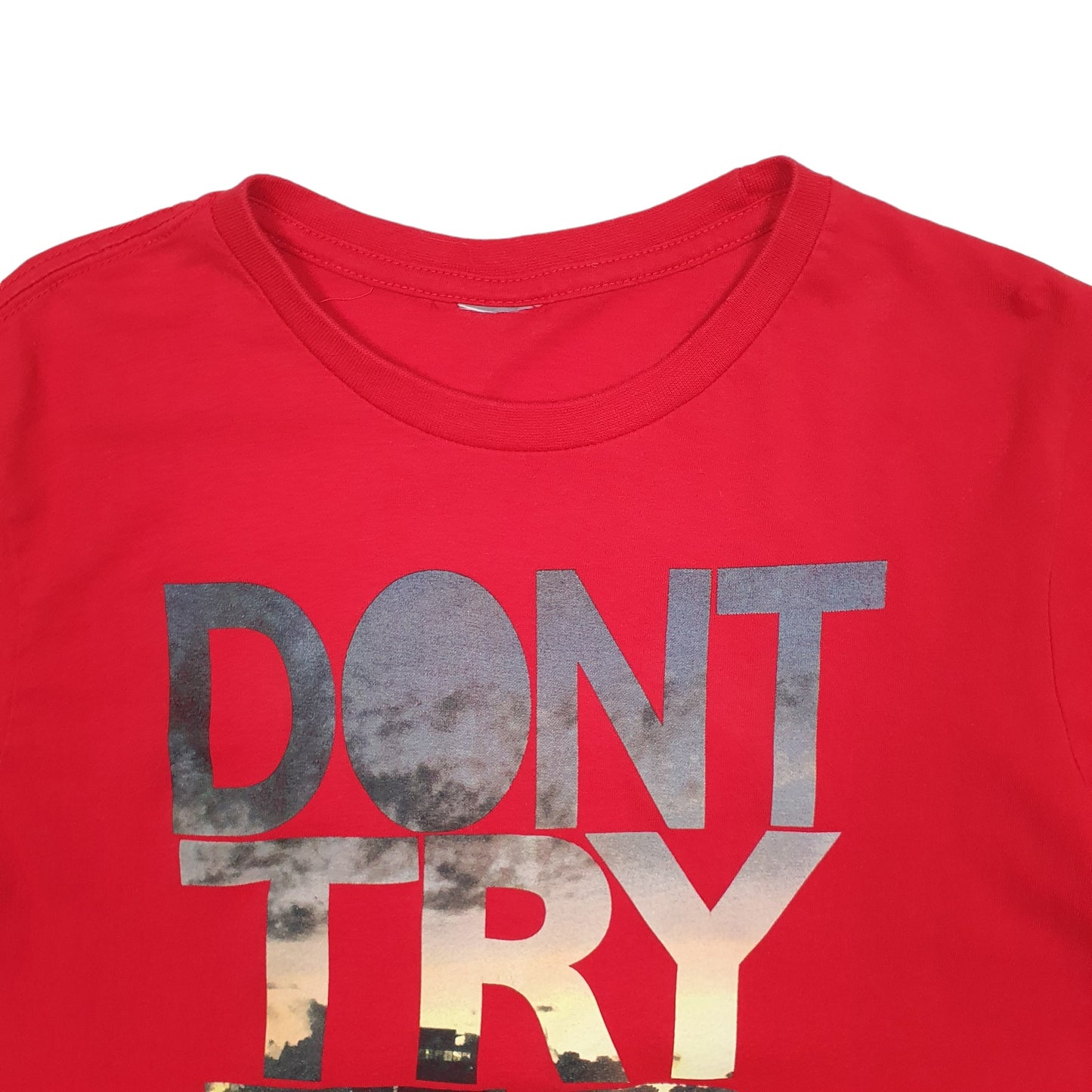 Mens Red Puma Spellout Short Sleeve T Shirt