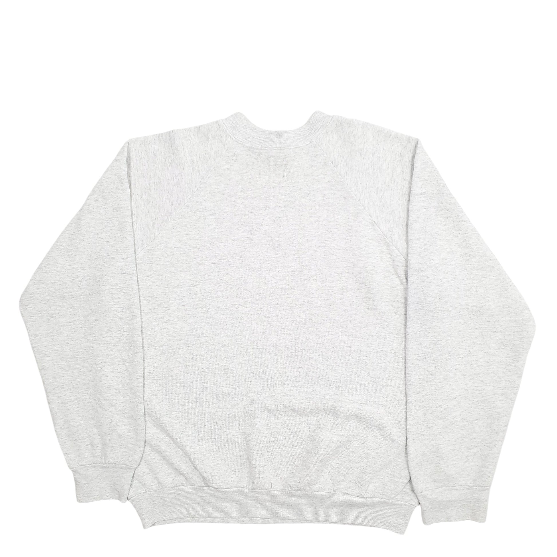 Mens Grey Fruit Of The Loom The Heartbeat Of America Spellout Crewneck Jumper