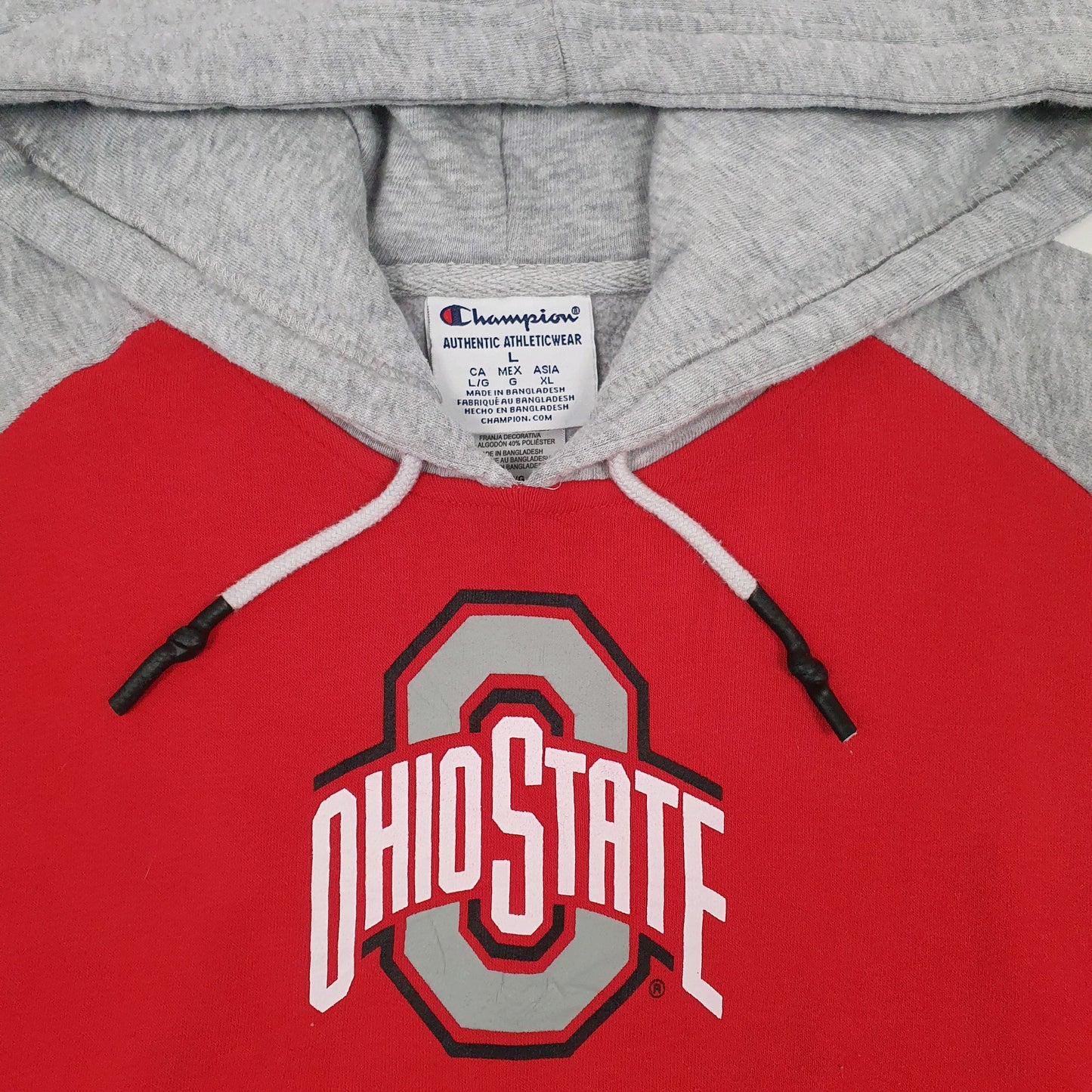 Mens Grey Champion Ohio State Hoodie Jumper