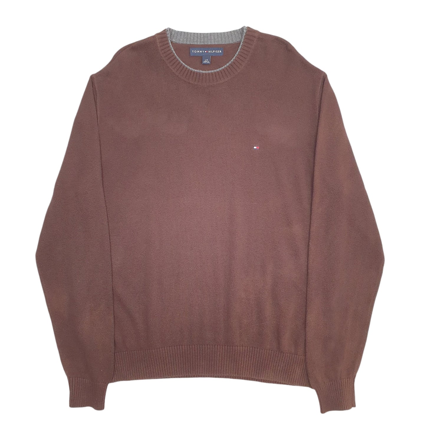 Mens Brown Tommy Hilfiger Knit Crewneck Jumper