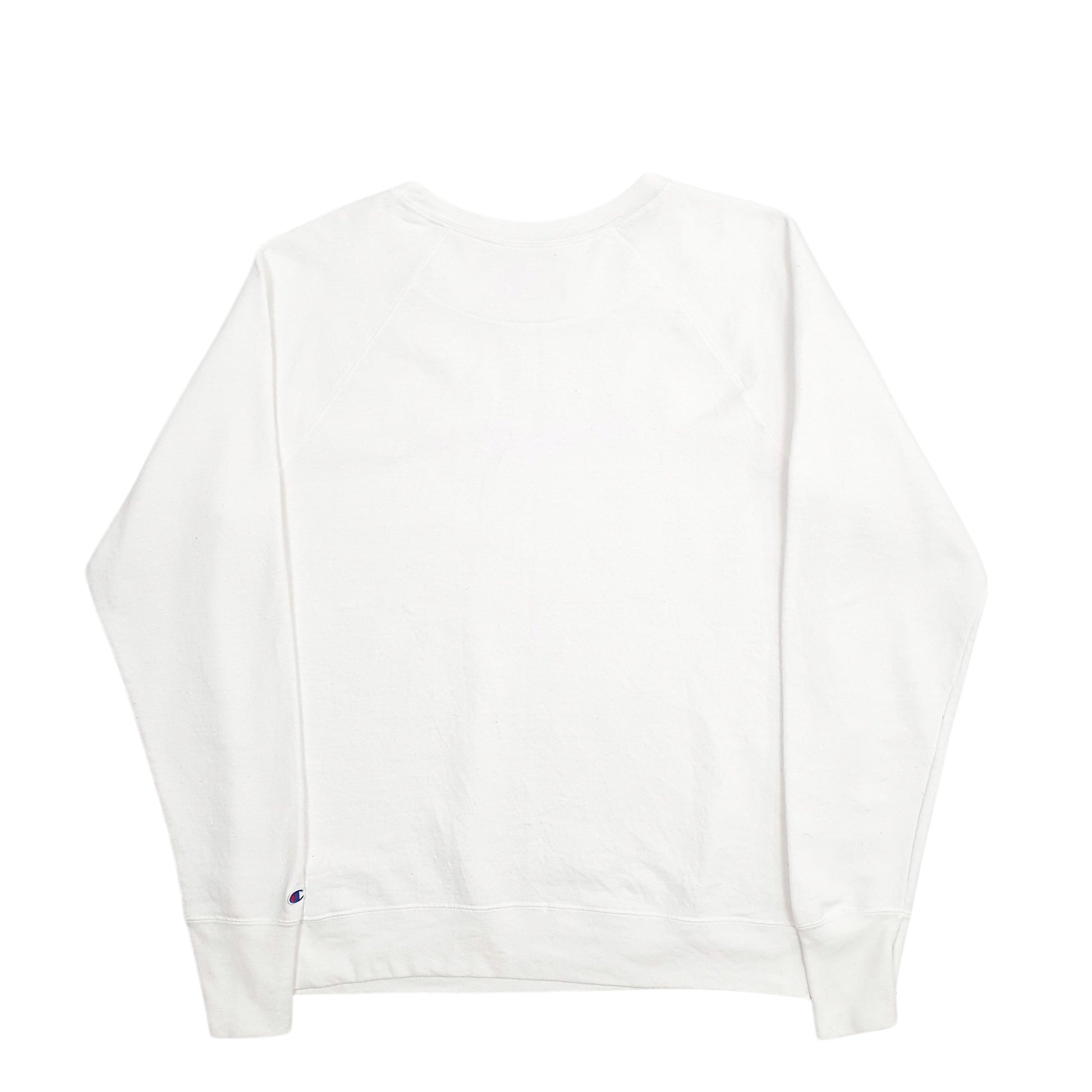 Womens White Champion Spellout Crewneck Jumper