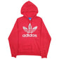 Mens Red Adidas Spellout Hoodie Jumper