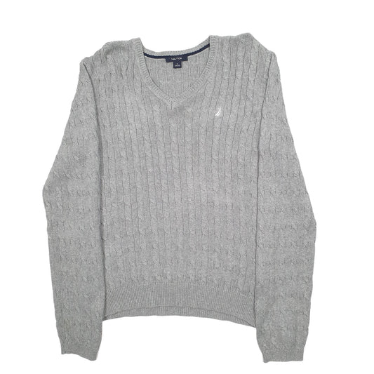 Womens Grey Nautica Knit Crewneck Jumper