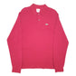 Mens Burgundy Lacoste  Long Sleeve Polo Shirt