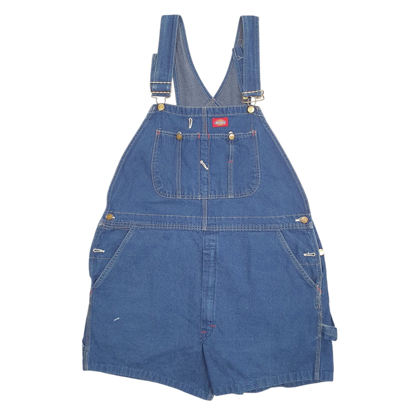 Mens Blue Dickies Denim Overalls Bib Shorts Dungaree Trousers