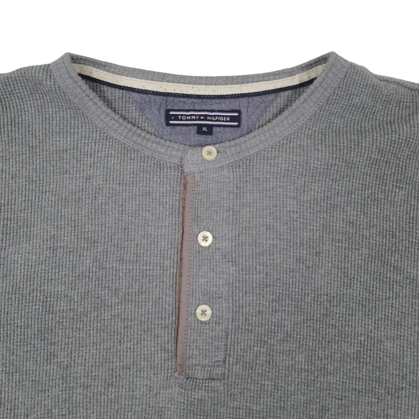Mens Grey Tommy Hilfiger Button Up Quarter Zip Jumper