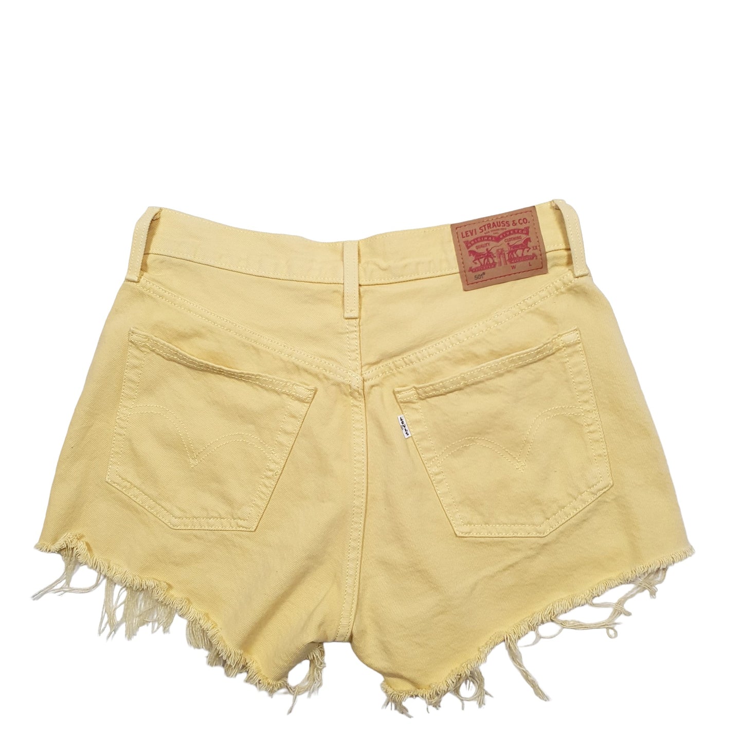 Womens Yellow Levis 501 Jorts Denim Shorts