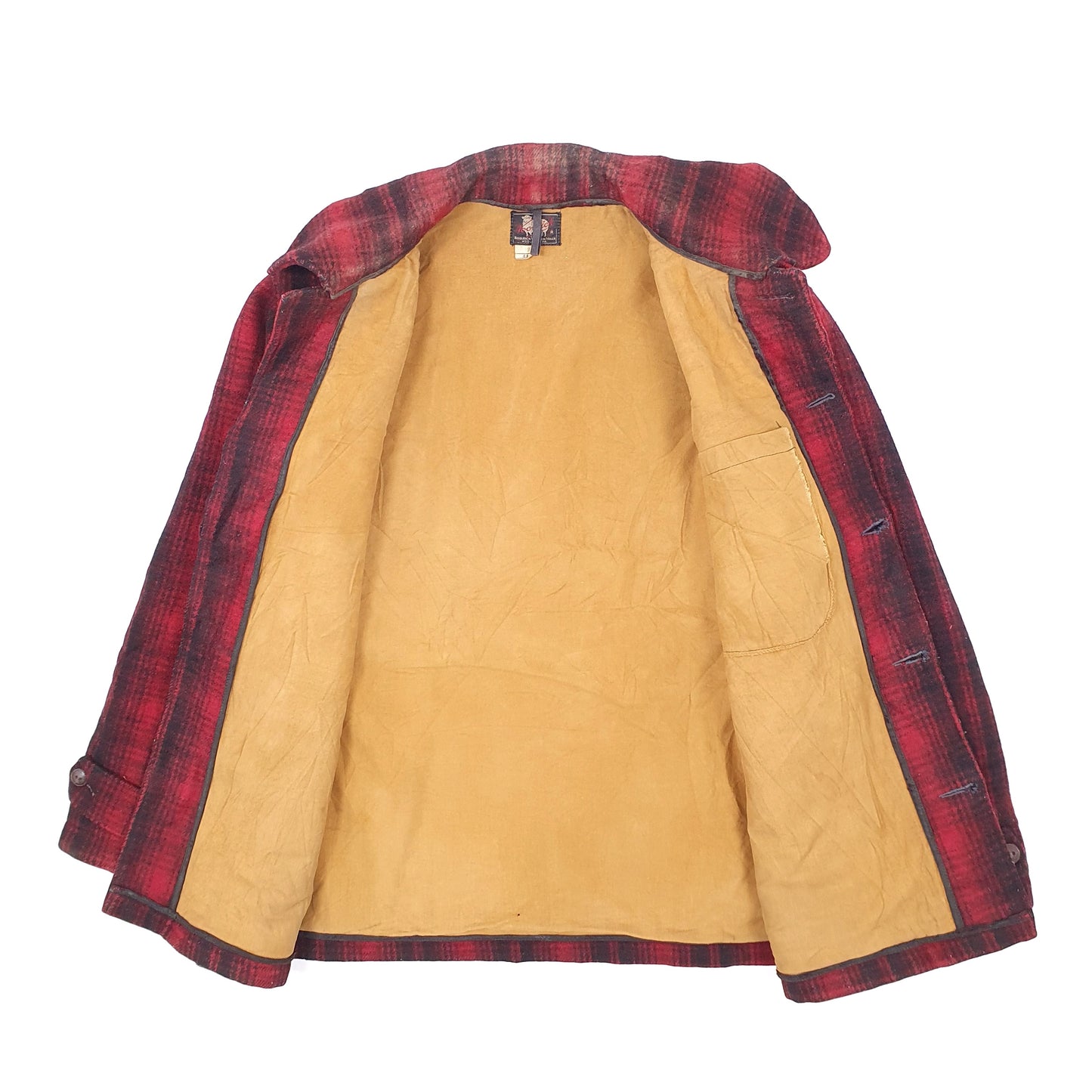 Mens Red Woolrich 503 Vintage 1950s Mackinaw Hunting  Coat