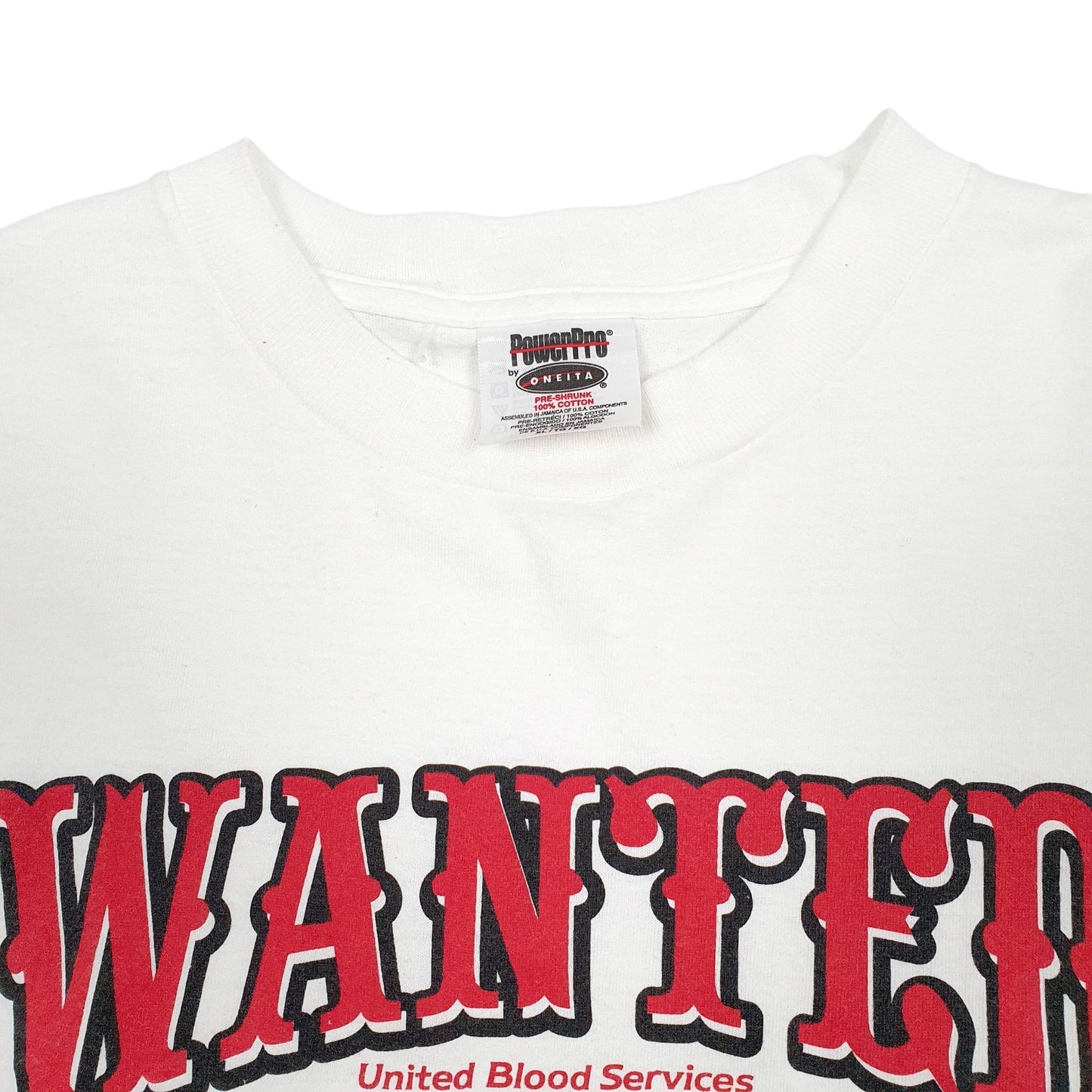 Mens White Oneita Single Stitch Vintage 90s Short Sleeve T Shirt