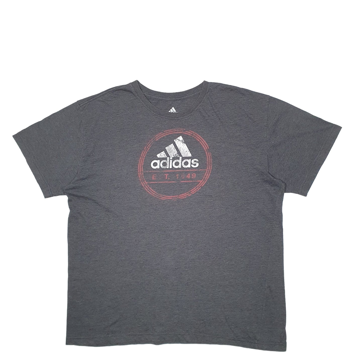 Mens Grey Adidas Spellout Short Sleeve T Shirt