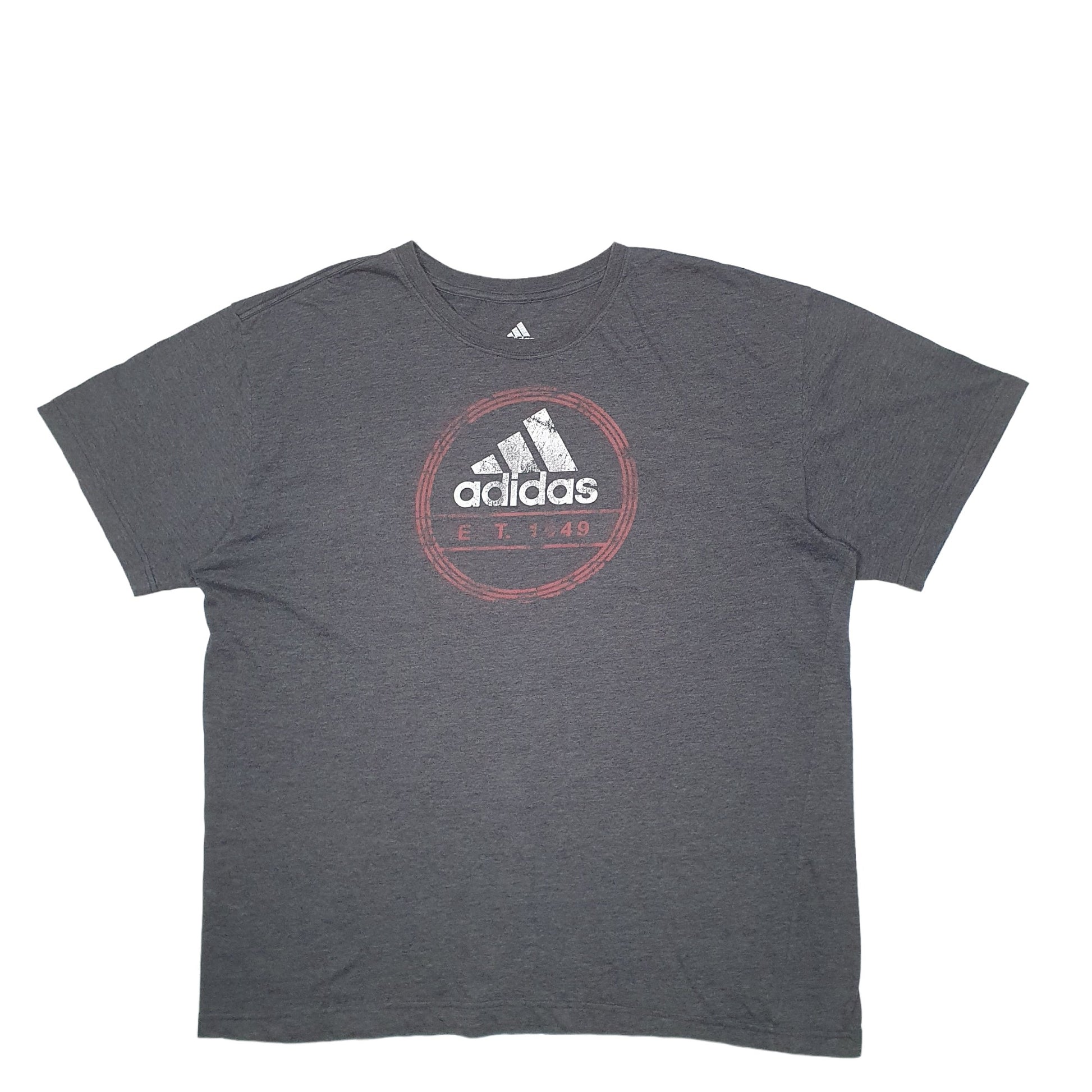 Mens Grey Adidas Spellout Short Sleeve T Shirt