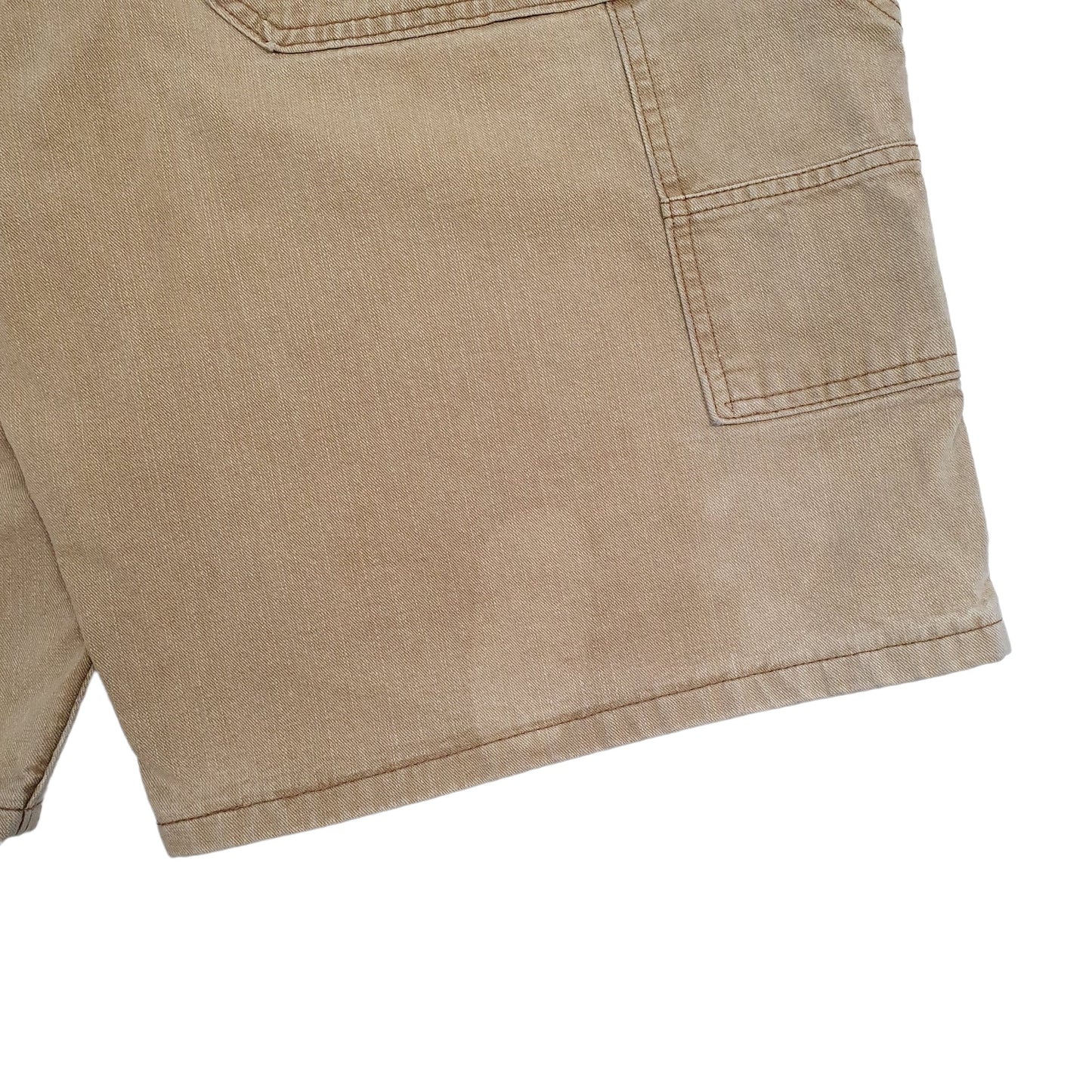 Mens Beige Lee Dungaree Jorts Vintage 1990s Carpenter Shorts