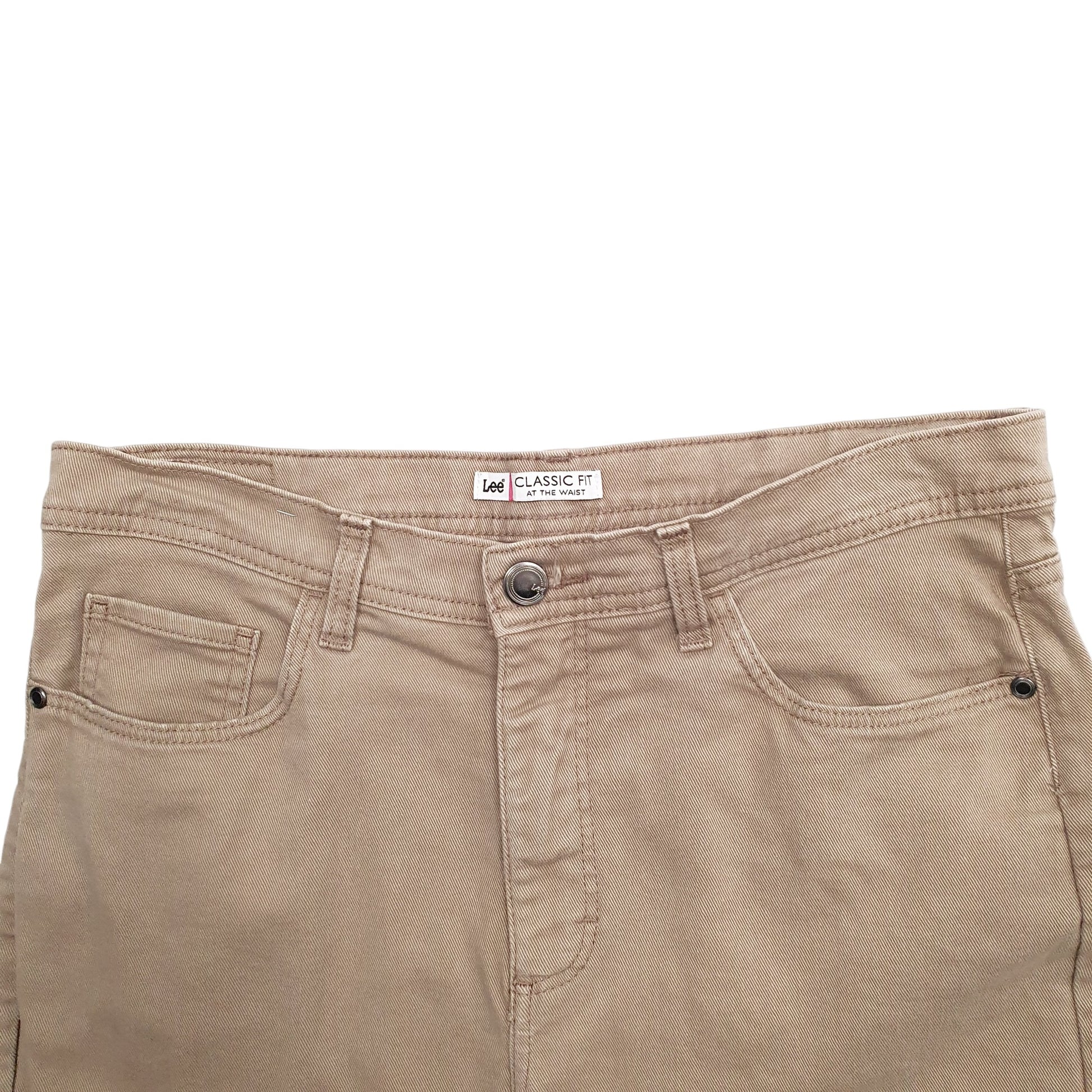 Womens Beige Lee Classic At The Waist Stretch Fit Casual JeansW32 L27