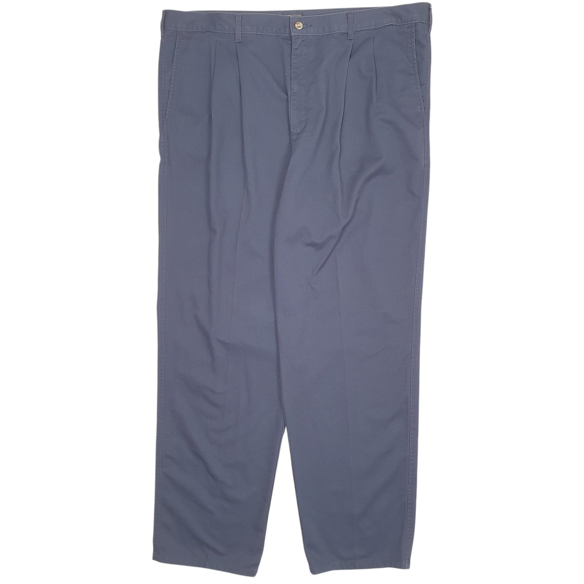 Mens Navy Lee Vintage 1980s Pleated Chino Trousers