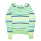 Womens Green Izod Stripe Raglan V Neck Jumper