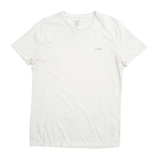 Mens White Diesel  Short Sleeve T Shirt