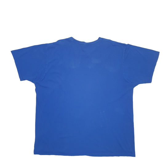 Mens Blue Adidas Spellout Short Sleeve T Shirt