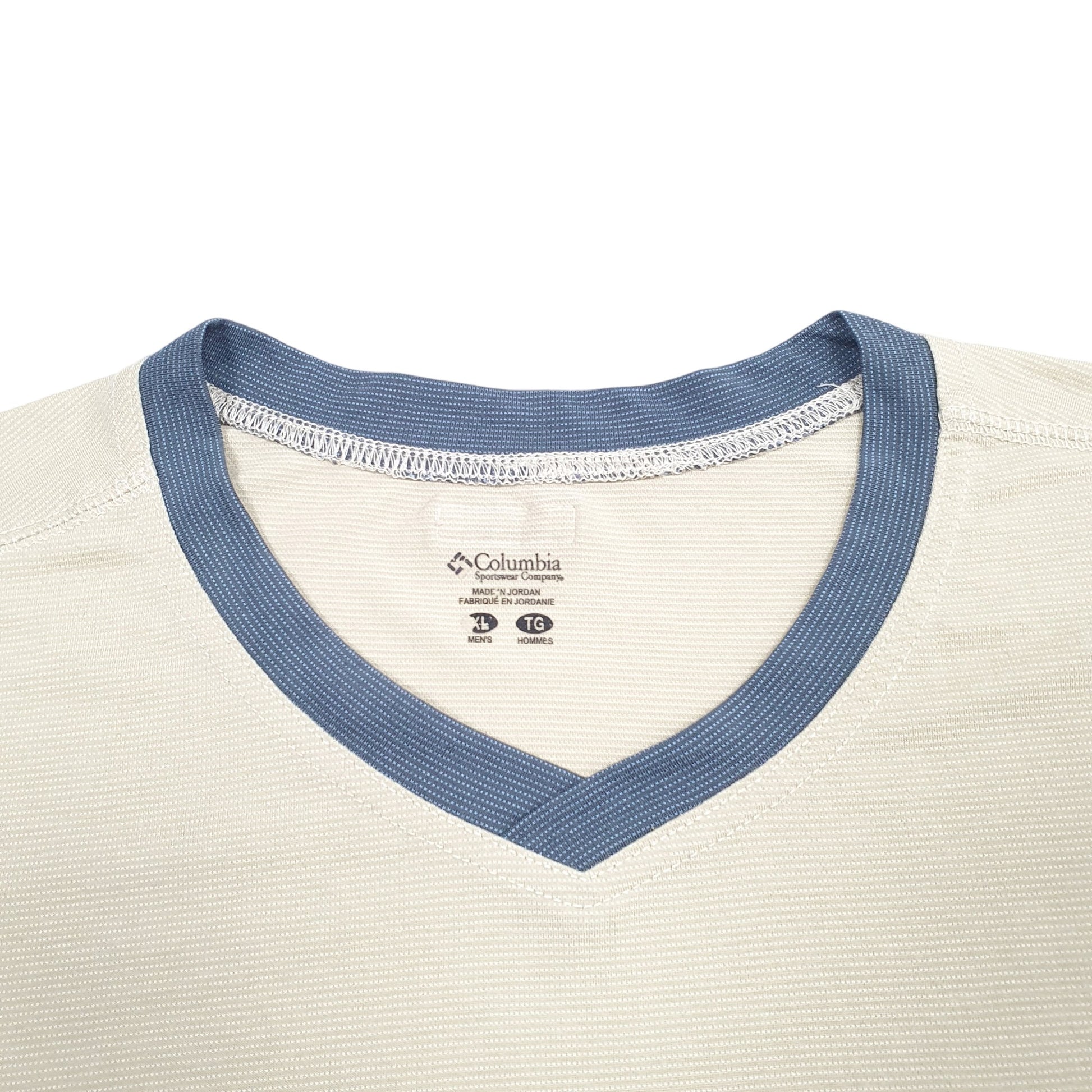 Mens Beige Columbia Sportswear Active V Neck Omni Dry Short Sleeve T Shirt